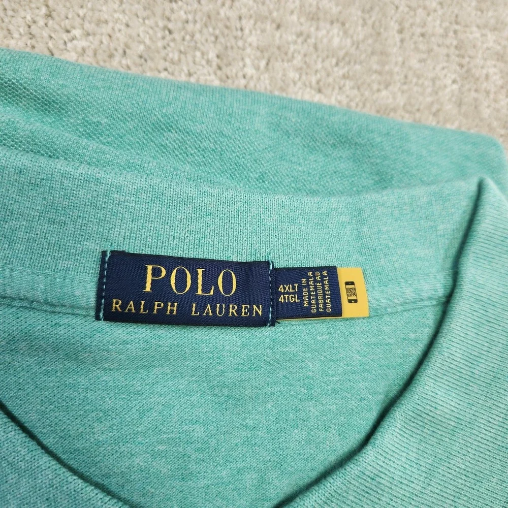 Polo‎ Ralph Lauren Shirt Men 4XLT Mesh Classic Green NEW Luxury Wealth Cotton